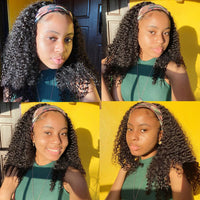 250% Density Afro Kinky Curly Headband Human Hair Wigs For Black Women No Glue Curly Wigs Brazilian Headband Wigs Human Hair