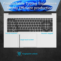 2025 New 18.5" Laptop 16GB RAM 512GB SSD Intel N150 Portable Notebook Lightweight Backlit Keyboard Fingerprint Windows 11