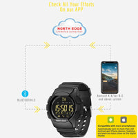Men's Watch Military Water Resistant 100M NORTH EDGE Sport Watch Army Led Digital Wrist Stopwatches For Male For IOS Android