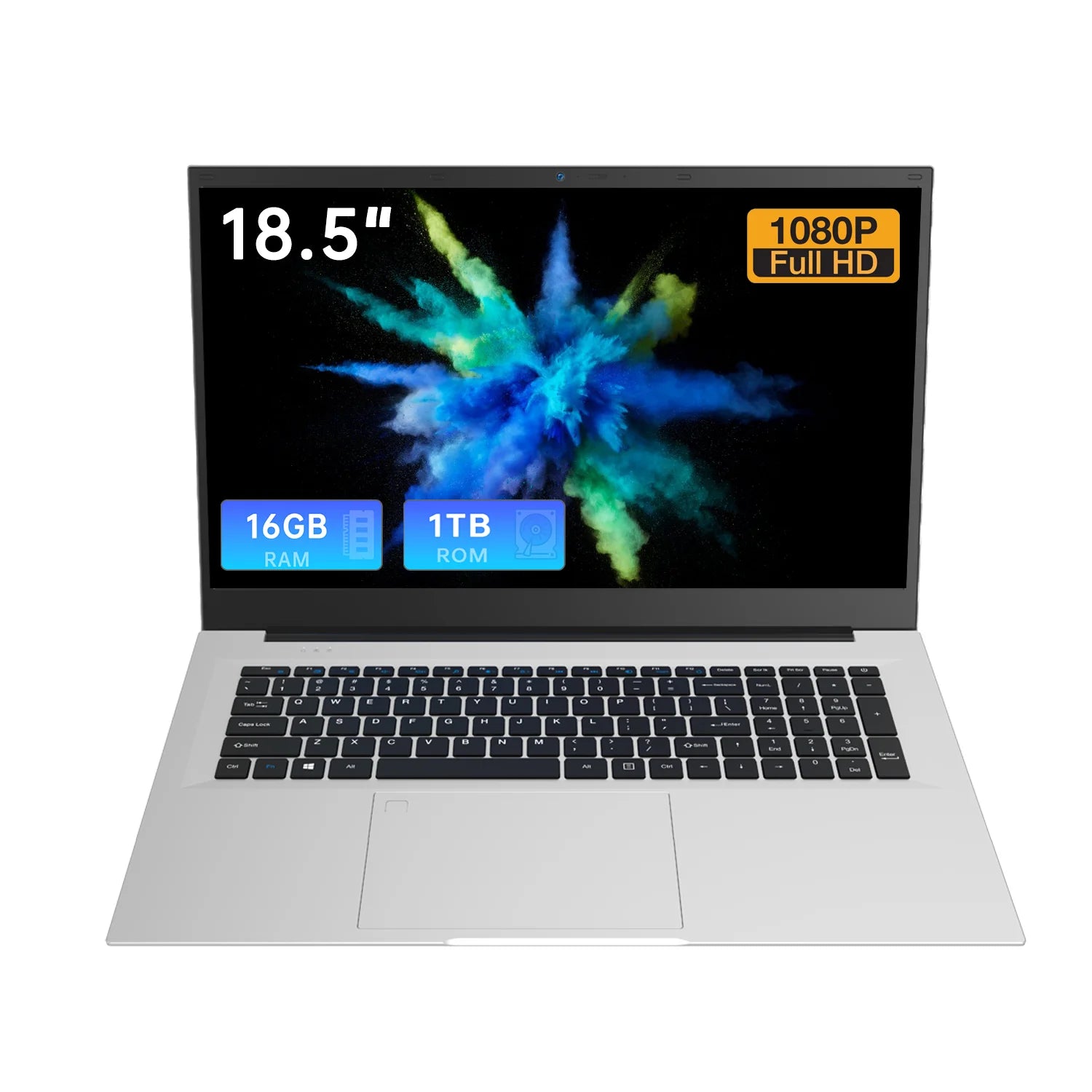 2025 New 18.5" Laptop 16GB RAM 512GB SSD Intel N150 Portable Notebook Lightweight Backlit Keyboard Fingerprint Windows 11