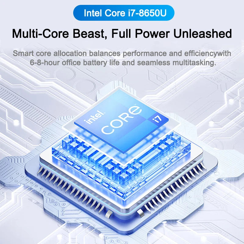 New Ultra Slim Laptop Intel Core i7 8650U 14.1" 32GB RAM 2TB SSD Gaming PC Office Study Computer PC Windows 11 Pro