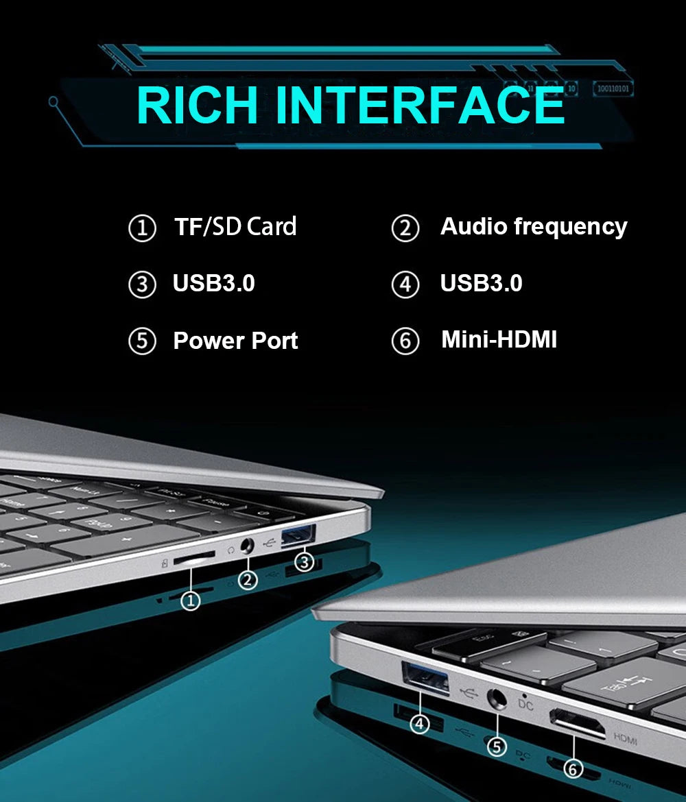 Windows 11 Intel Core i7 8500Y N4000 15.6 inch Portable Laptop Fingerprint Unlock Notebook 16GB 1TB 2TB Gaming Laptops Computer