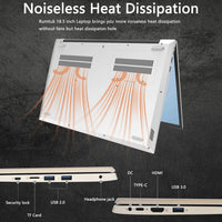 2025 New 18.5" Laptop 16GB RAM 512GB SSD Intel N150 Portable Notebook Lightweight Backlit Keyboard Fingerprint Windows 11