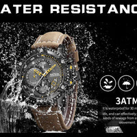 MEGIR Casual Watch Men Top Brand Luxury Chronograph Quartz Wristwatch Leather Strap Army Sport Watches Relogios Masculio 2130