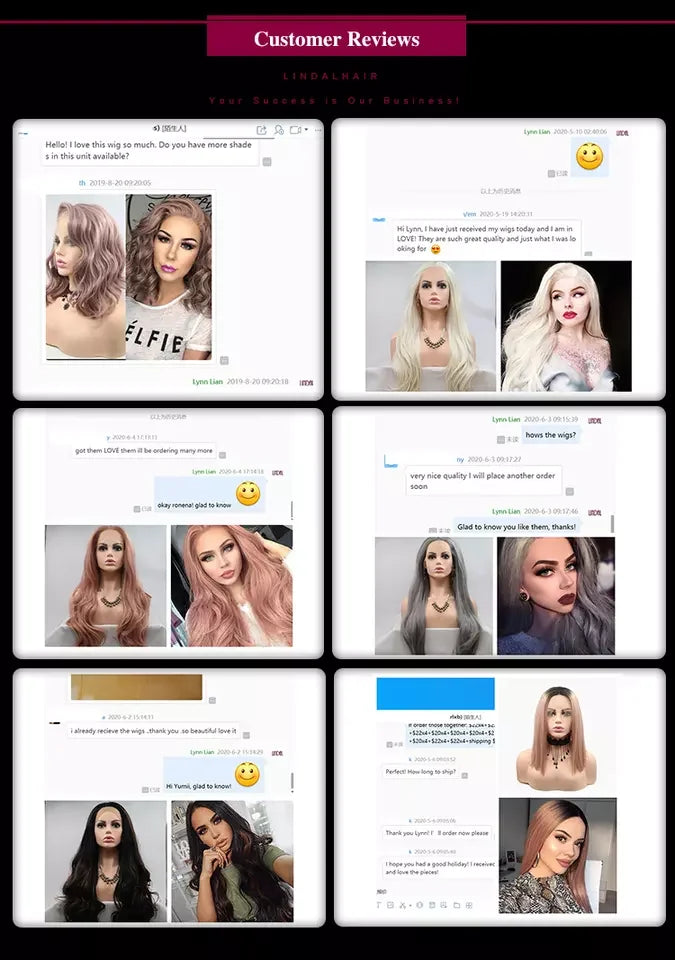 LINDALHAIR Long Wavy Synthetic Lace Front Wig Glueless Purple High Temperature Heat Resistant Fiber Hair Wigs for Women