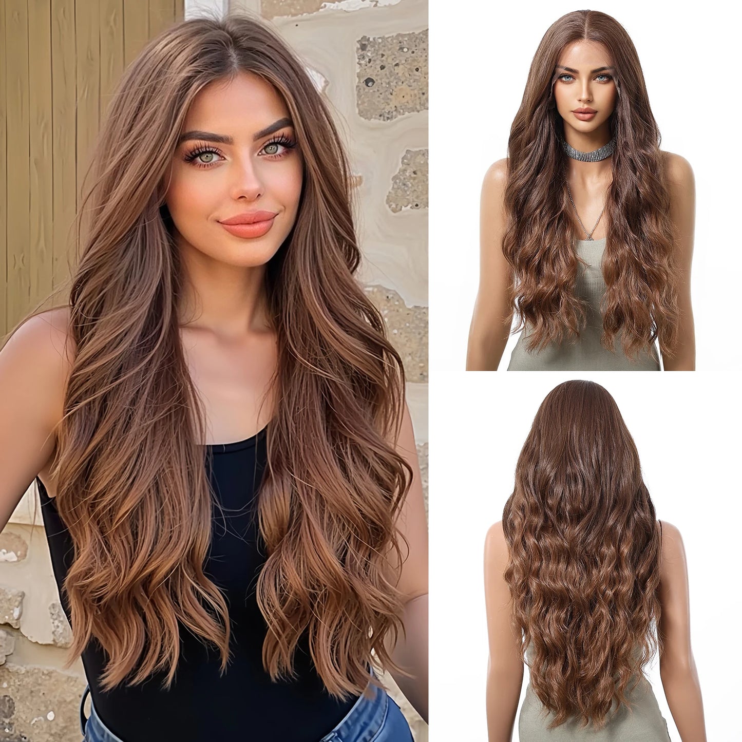 13*6 HD Lace Wig Synthetic Future Fiber Soft Wig Long Straight Mixed 180% Density Ombre Blonde Mixed Multi-Color Stripes