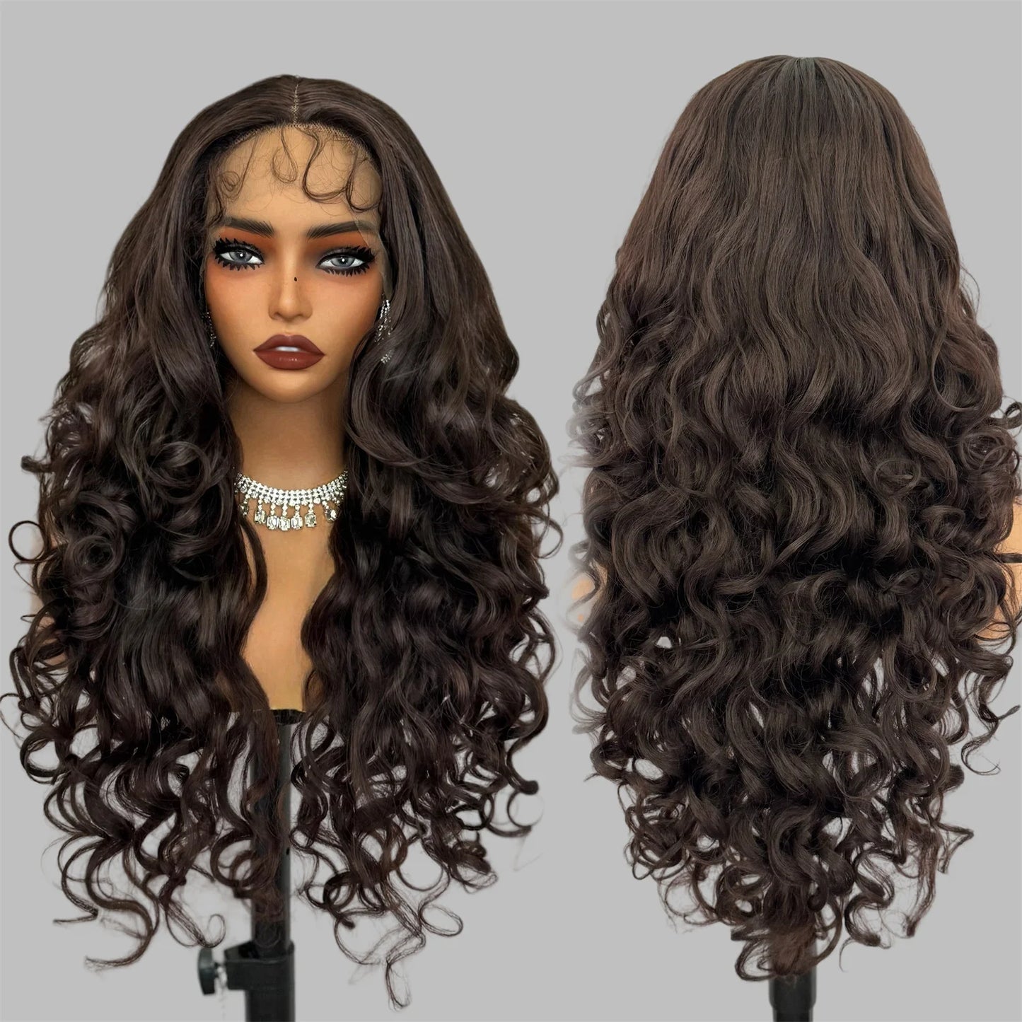 Hot Selling Pre Plucked Hairline 613# Kinky Straight Heat Resistant Glueless Synthetic Lacefront Wig for Black Womens Daily Use