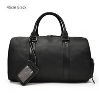 Natural Cowskin Travel Bags Waterproof Men's Leather Overnight Bag Handbag For Plane Luggage Men Male Weekend Bag Business 55cm