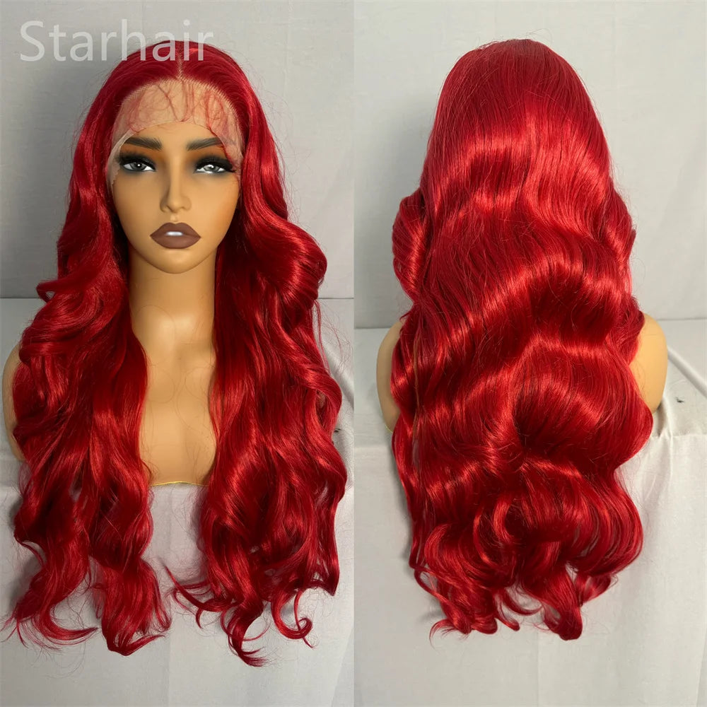 Hot Selling Pre Plucked Hairline 613# Kinky Straight Heat Resistant Glueless Synthetic Lacefront Wig for Black Womens Daily Use