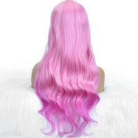 Wholesale Machine Made 28 Inch Long Natural Wave High Temperature Synthetic Hair Wigs 150% Density Unique Color Bangs Wig