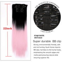 Alileader Synthetic Hair 16 Clip In Hair Extension Clip For Women 6Pcs/Set Hair Extension Clip In Ombre Fake Hairpiece Long Wavy