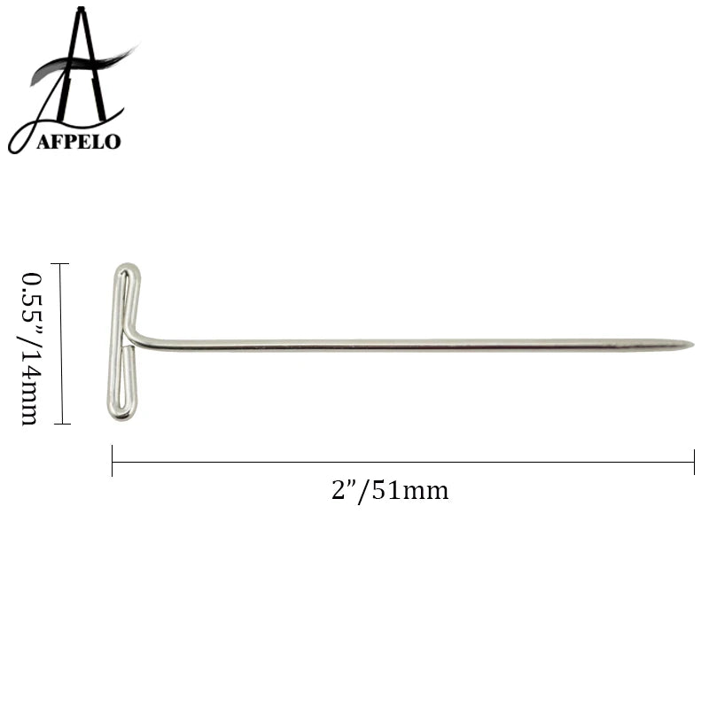 T Pins Clips for Wig Fix on Canvas Block Head Mannequin Head Toupee Modeling T Shape Weaving Needles