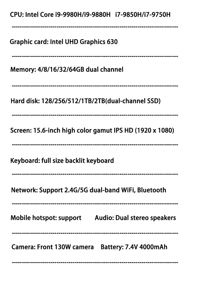 15.6 inch Laptop Intel Core i7-1255U i9-12900H Ultrabook Computer 2*DDR4 MAX 64GB RAM 2*M.2 2TB SSD Notebook Fingerprint unlock