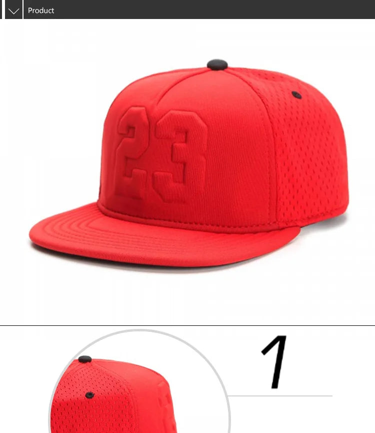 PANGKB Brand LEGEND CAP summer breathable quick drying red 23 snapback hat adult sports hip hop outdoor sun baseball cap
