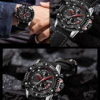 MEGIR Casual Watch Men Top Brand Luxury Chronograph Quartz Wristwatch Leather Strap Army Sport Watches Relogios Masculio 2130