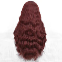 Wholesale Machine Made 28 Inch Long Natural Wave High Temperature Synthetic Hair Wigs 150% Density Unique Color Bangs Wig