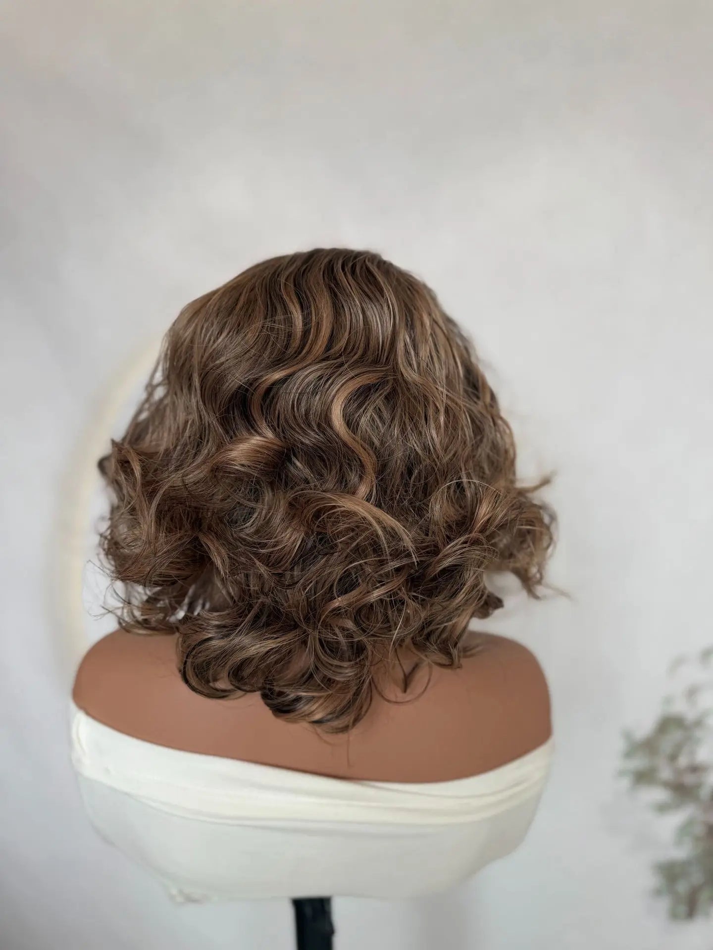 13*4 Transparent Lace Front Wig Brown Mix Blonde High Temperature Fiber Colorful Gradient Short Synthetic Hair Wig FX-HA104