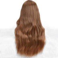 Wholesale Machine Made 28 Inch Long Natural Wave High Temperature Synthetic Hair Wigs 150% Density Unique Color Bangs Wig