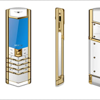 Free Gift Leather Bags Meatl Body Luxury Bar Phone V10 Dual Sim Bluetooth Mobile Cellphone Vibration Mp3 Mp4 FM