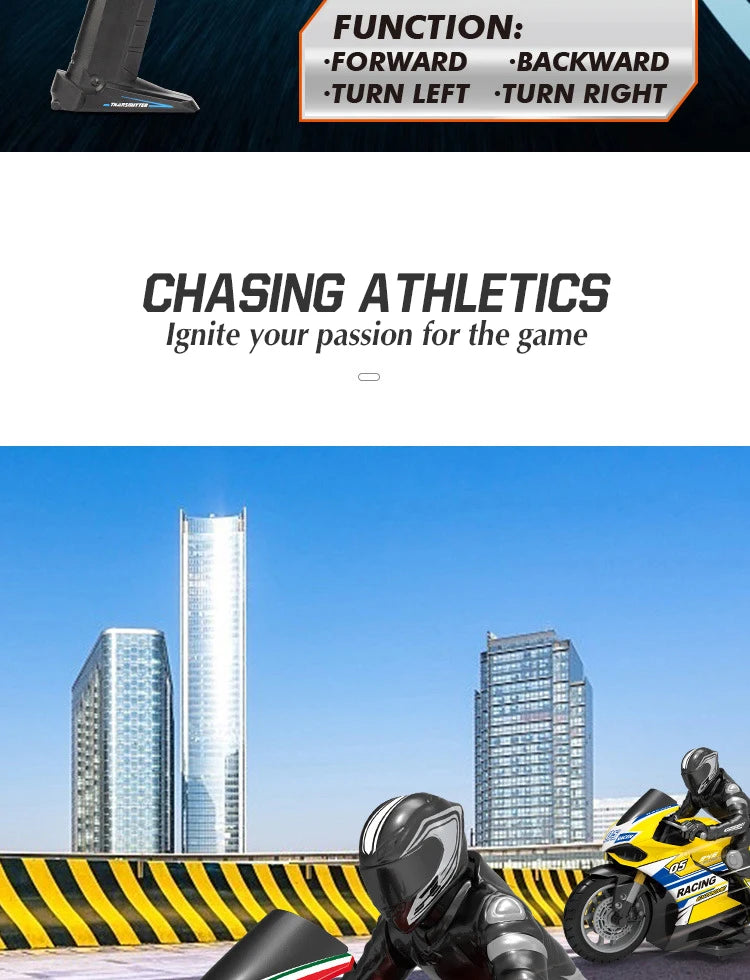 RC Motorcycles 1/6 Electric Motor RC Cars High Speed 4CH Remote Control Racing Motorcycle Drift Car Kids Xmas Festival Gift