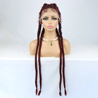 Long Headband Synthetic Braided Wigs With Curly Faux Locs Crochet Braiding Hair Dreadlocks Wrap Wigs for Black Women