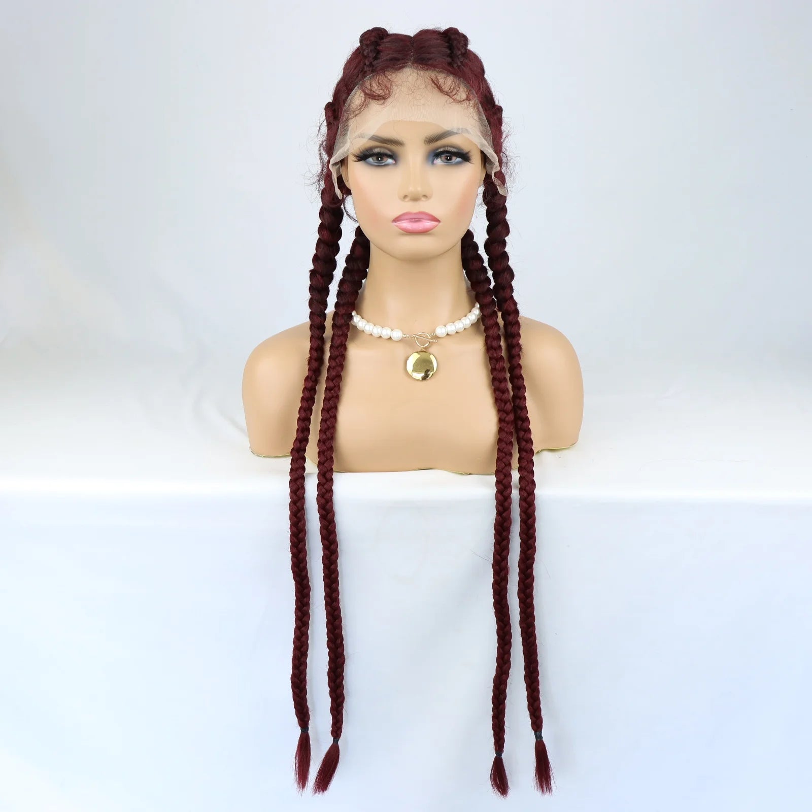 Long Headband Synthetic Braided Wigs With Curly Faux Locs Crochet Braiding Hair Dreadlocks Wrap Wigs for Black Women