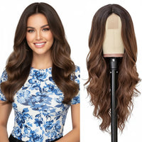 13x4 HD Lace Front Wig 26 Inch Heat Resistant Synthetic Wig - Middle Part Long Curly Hair for Women, Daily Use & Party Wear