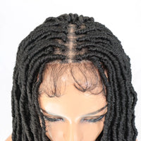 Braided Lace Front Wigs for Black Women 26inch Goddess Wavy Locs Crochet Braid Hair Soft Faux Locs Dreadlocks Synthetic Lace Wig