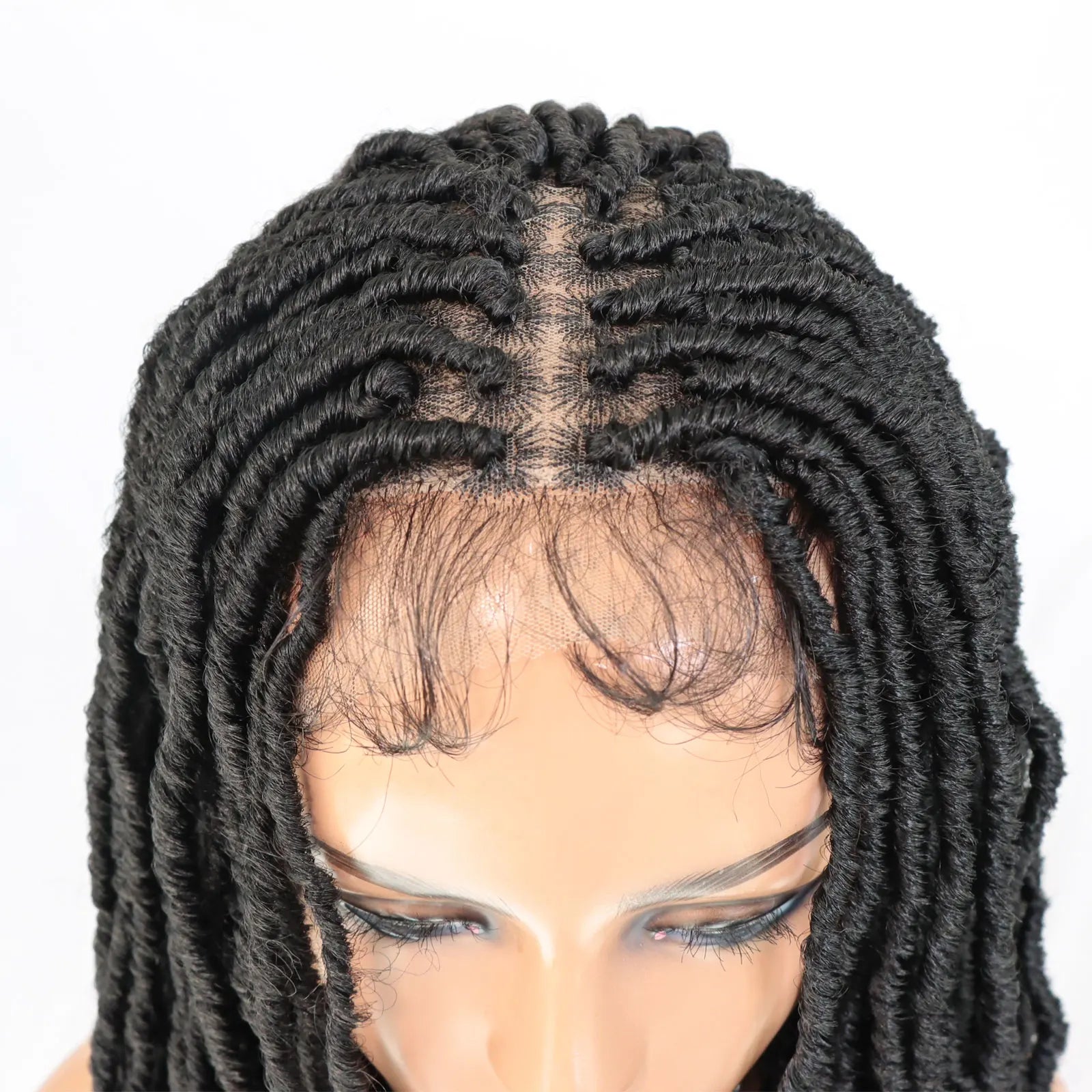 Braided Lace Front Wigs for Black Women 26inch Goddess Wavy Locs Crochet Braid Hair Soft Faux Locs Dreadlocks Synthetic Lace Wig