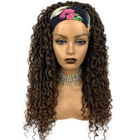 Long Headband Synthetic Braided Wigs With Curly Faux Locs Crochet Braiding Hair Dreadlocks Wrap Wigs for Black Women