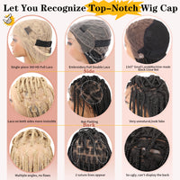 BRAIDWIGQUEEN 36" Big Knotless Braided Wigs for WOMEN 360 Full Lace Wig with Baby Hair Fashion Color #27/613