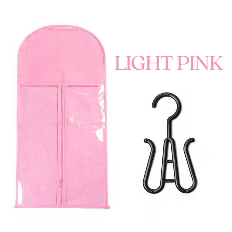 Wholesale Plastic Clear Wig Storage Hanger Bags Hair Packaging Bag Hair Extension Bag