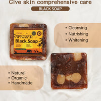 100g Natural African Black Soap With Organic Shea Butter Anti Rebelles Treatment Acne Moisturizing SkinCare Handmade Body Bath
