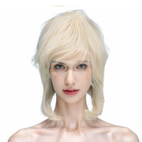 60s Retro Beehive Blonde Wig High Volume Updo Short Hairpiece for Women Cosplay Party Costume Fashion Synthetic Wig with Bangs