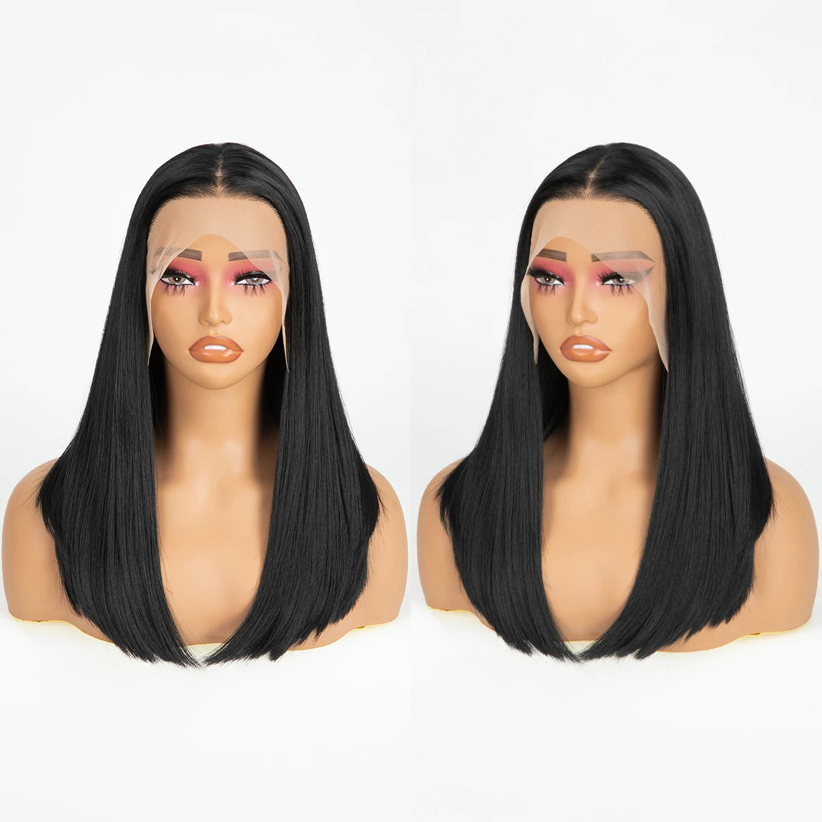 Wholesale 13*4 Premium Lace Long Straight Heat-Friendly Synthetic Glueless Lace Front Wigs High Temperature Fiber for Women