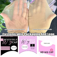 OEM Custom Ultra-Thin HD Nylon Wig Cap Invisible Sheer Stocking Cap for Lace Wigs Adjustable Size HD Wig Cap for Hair Extension