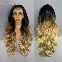 Hot Selling Pre Plucked Hairline 613# Kinky Straight Heat Resistant Glueless Synthetic Lacefront Wig for Black Womens Daily Use
