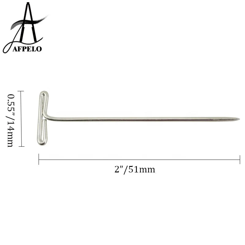 T Pins Clips for Wig Fix on Canvas Block Head Mannequin Head Toupee Modeling T Shape Weaving Needles