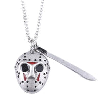 Horror Movie Keychain Jason Hockey Mask Kinfe Metal Keyring For Children Halloween Jewelry Gift