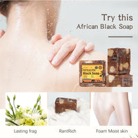 100g Natural African Black Soap With Organic Shea Butter Anti Rebelles Treatment Acne Moisturizing SkinCare Handmade Body Bath