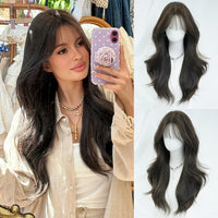 Monotop U Lace Long Straight Layered Wig for Women 26 Inches Friendly Heat Resistant Synthetic Burgundy Wig Natural Hairline