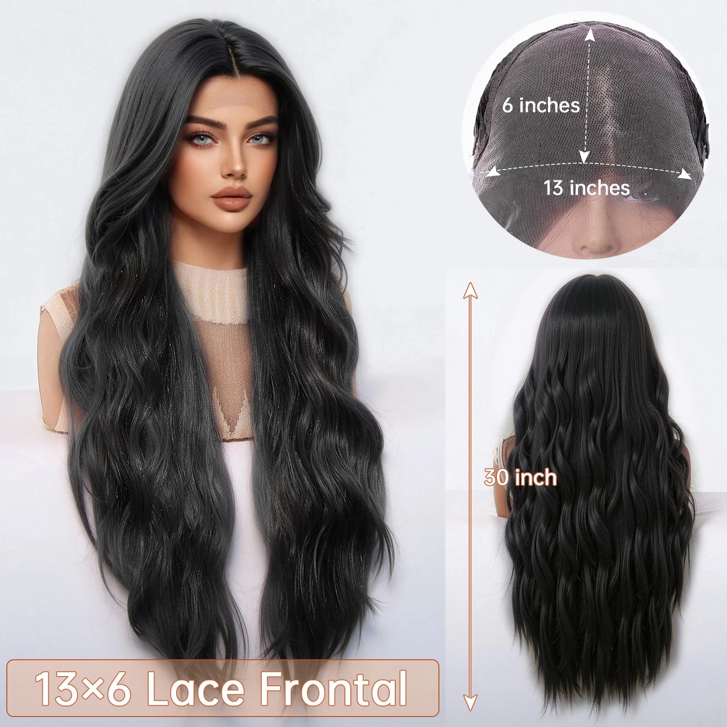 13*6 HD Lace Wig Synthetic Future Fiber Soft Wig Long Straight Mixed 180% Density Ombre Blonde Mixed Multi-Color Stripes