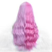 Wholesale Machine Made 28 Inch Long Natural Wave High Temperature Synthetic Hair Wigs 150% Density Unique Color Bangs Wig