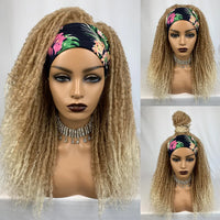 Long Headband Synthetic Braided Wigs With Curly Faux Locs Crochet Braiding Hair Dreadlocks Wrap Wigs for Black Women