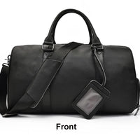Natural Cowskin Travel Bags Waterproof Men's Leather Overnight Bag Handbag For Plane Luggage Men Male Weekend Bag Business 55cm