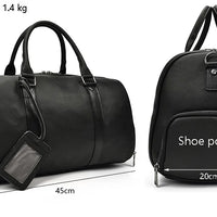 Natural Cowskin Travel Bags Waterproof Men's Leather Overnight Bag Handbag For Plane Luggage Men Male Weekend Bag Business 55cm