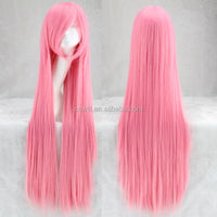 Long Straight Cosplay Wig Red Fan Wig 40inches 100 Cm Synthetic Hair Wigs