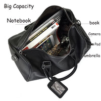 Natural Cowskin Travel Bags Waterproof Men's Leather Overnight Bag Handbag For Plane Luggage Men Male Weekend Bag Business 55cm