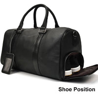 Natural Cowskin Travel Bags Waterproof Men's Leather Overnight Bag Handbag For Plane Luggage Men Male Weekend Bag Business 55cm