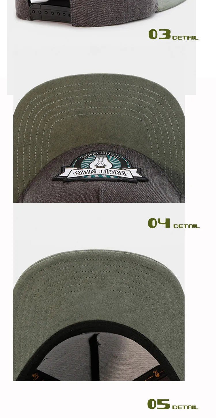 PANGKB Brand BRIGHT MINDS CAP fashion gray hip hop Street dance snapback hat for men women adult outdoor casual sun baseball cap